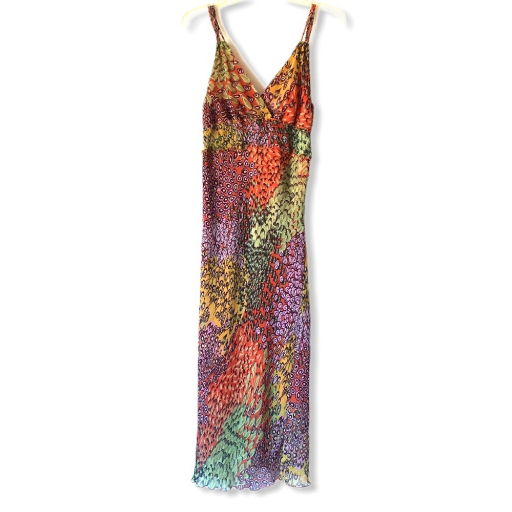 Dress by Sunny Girl. Beautiful Maxi Dress vibrant colorful sheer print s…